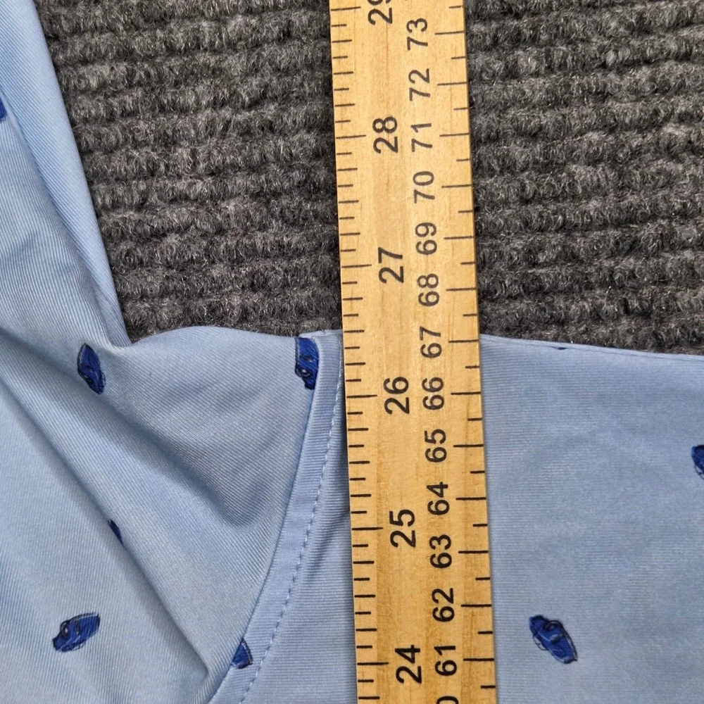 Fairway & Greene Golf‎ Polo Shirt Mens XL Blue Leaf Print Made in USA